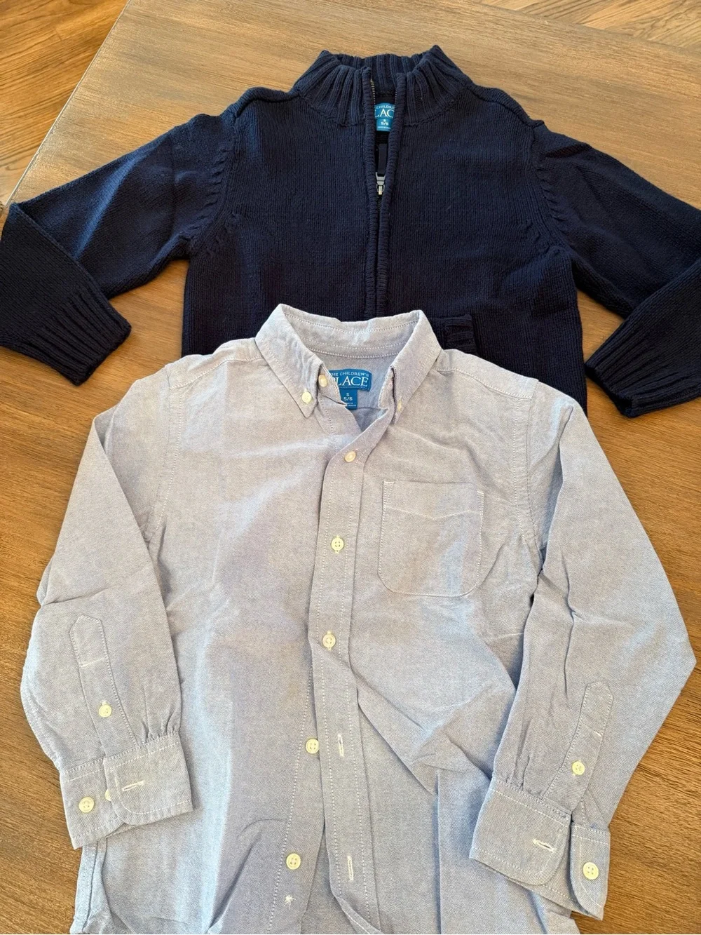 The Children’s Place Boys Size 5/6 Shirt & Navy Sweater 2-Piece Bundle